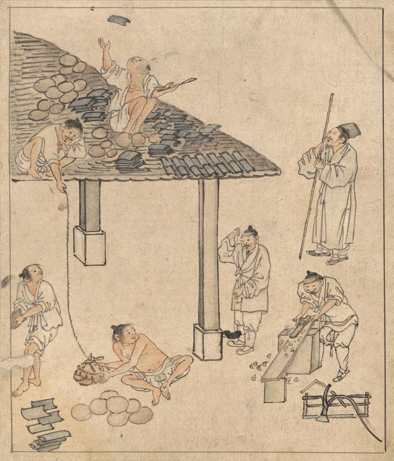 기와 이기葺瓦/ 단원풍속도첩 檀園風俗圖帖
